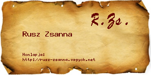 Rusz Zsanna névjegykártya